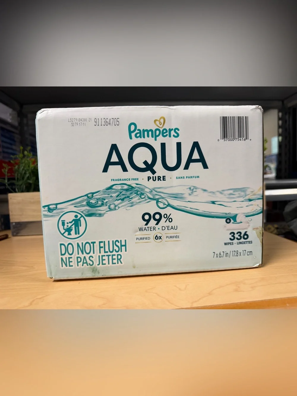 Pampers Aqua Pure Baby Wipes (6 Pack) - NEW
